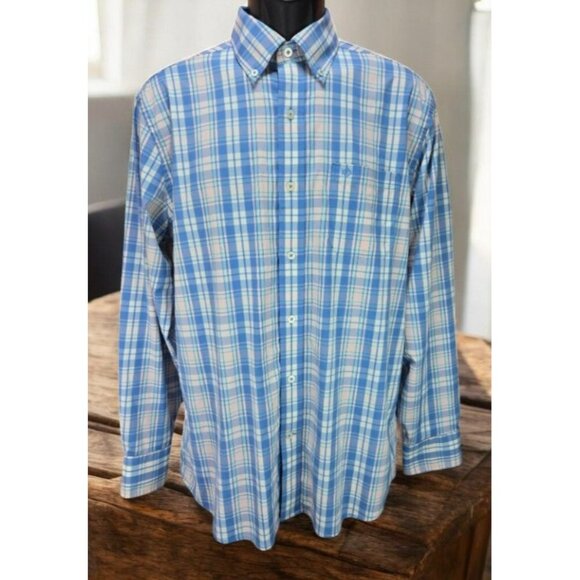 Southern Tide Mens Intercoastal Plaid Performance Shirt Medium - Picture 1 of 7